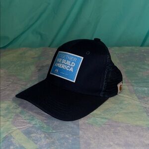 Navy Blue Carhartt Trucker Hat with Blue Together We Build America
